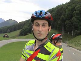 Tao comments on the impressive scenery at Passwangstrasse, Beinwil